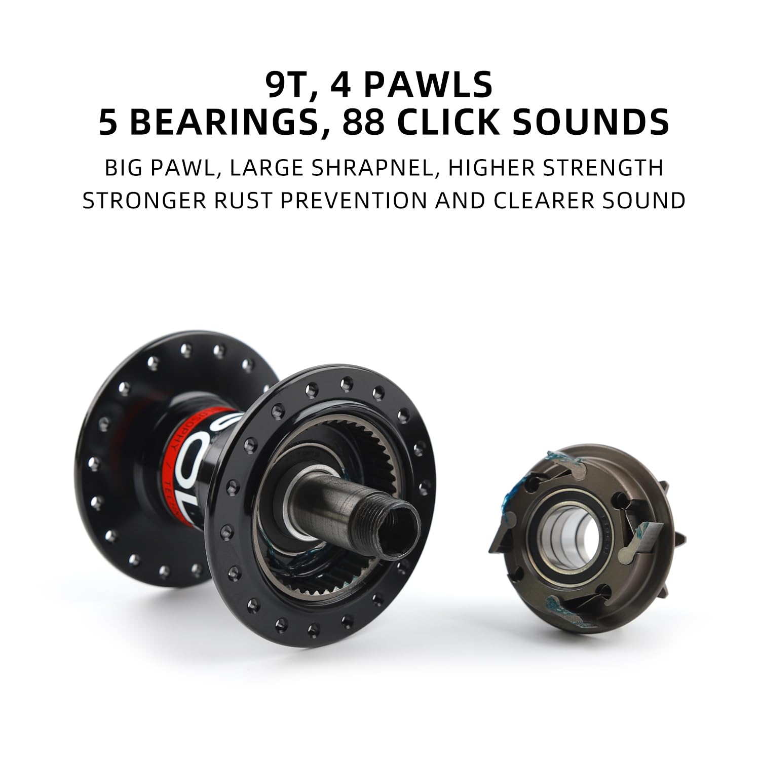 Amazon.com : POLSO BH-014 BMX Professional Hub 9T 5 Pawl 36H x 14G